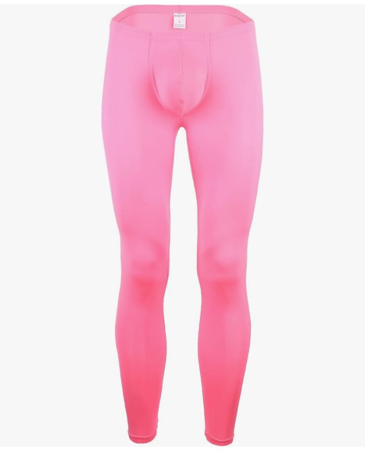 Men's Ice Silk Underwear Pants Low Rise Long John Leggings